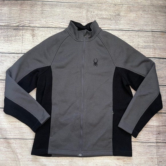 Spyder Constant Stryke Mens Size L Gray & Black Full Zip Activewear Track Jacket - Picture 1 of 10